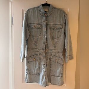 EUC 7 for All Mankind Surplus Romper in Tuberose Rigid medium